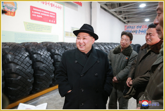 Kim Jong Un Inspects Amnokgang Tire Factory - Image