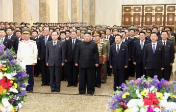 Respected Comrade Kim Jong Un Visits Kumsusan Palace of Sun - Image